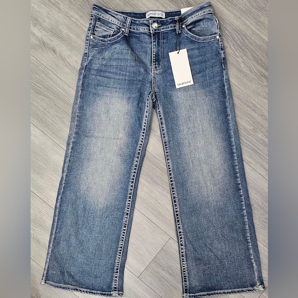 Telepatía Women’s Size 17/33 Embellished Cross Pocket Bootcut Jeans-NWT